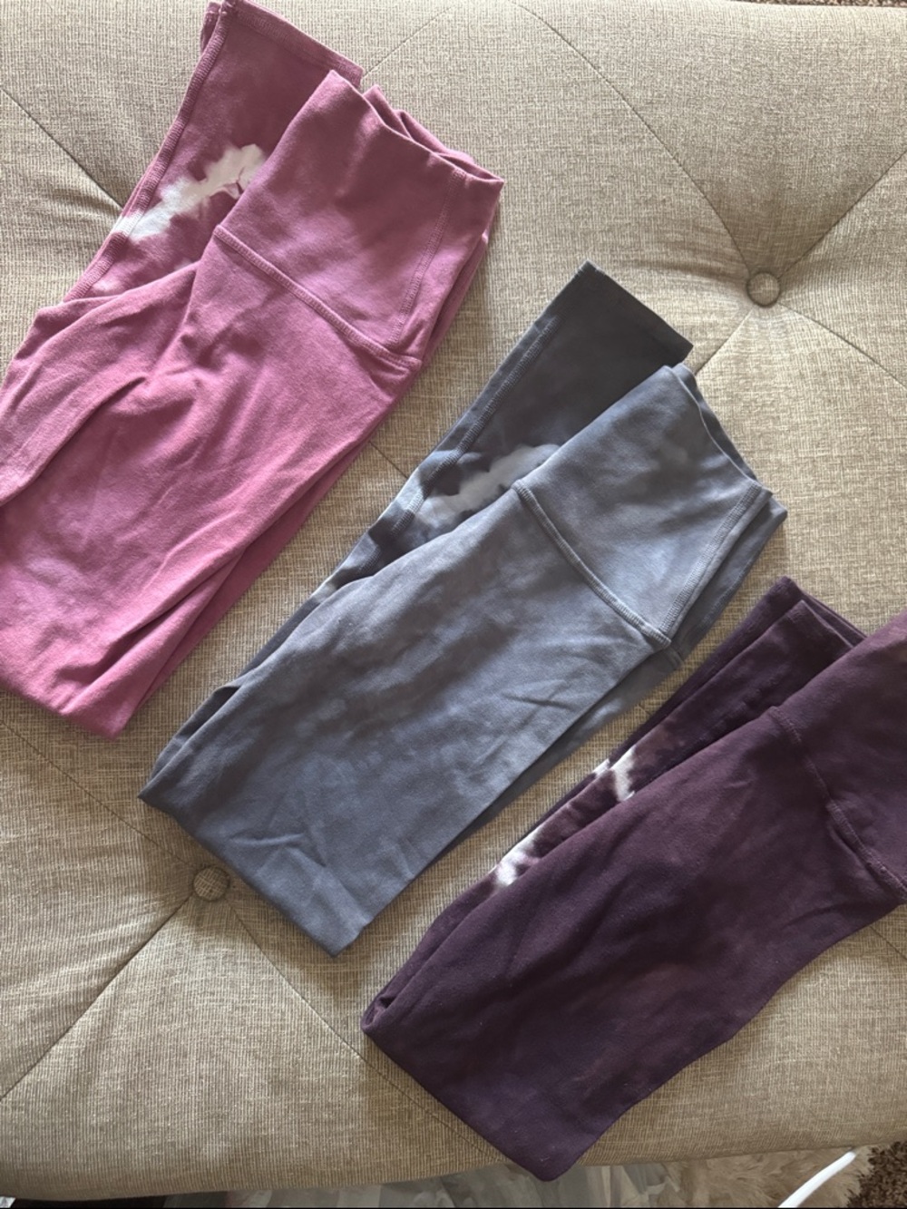 Electric & Rose women’s Tie-Dye Leggings bundle Pink, Gray, Purple
